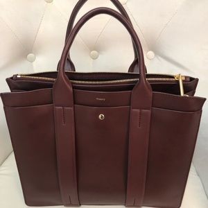 Theory West In Calf Smooth Bag Burgundy